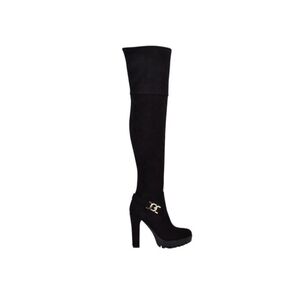 Guess Black Over-the-Knee Boots with Gold Accent